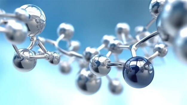 Abstract Molekularstrukturen enthüllt Erforschung wissenschaftlicher Essenz 3D-DNA Zellmoleküle Biotechnologie Durchbrüche 3D-Rendered-Moleküle Wissenschaftliche Symbole Hintergrund Generative KI-Illustration