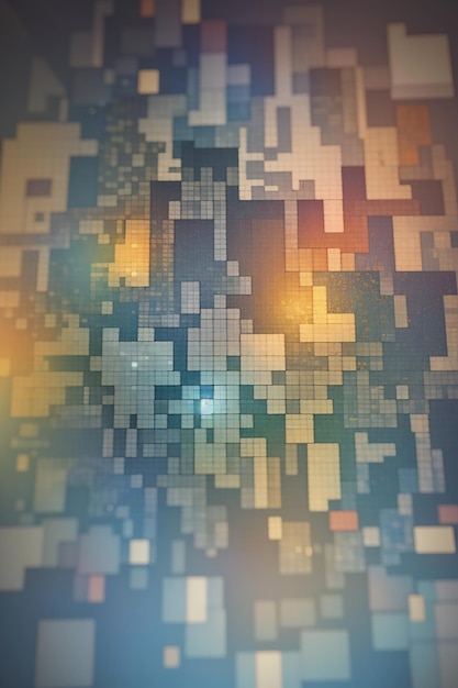 Abstract Mosaic Blur digitale Kunst in Schwarz-Weiß