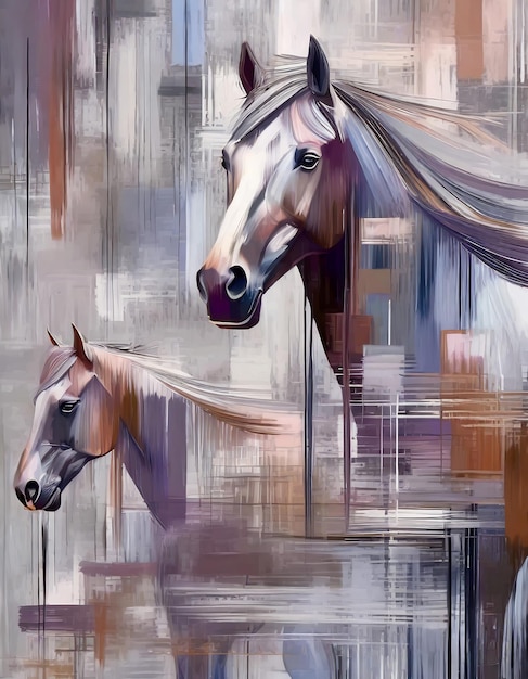 Abstract Mustang Wildpferd Pferd in der Natur Porträt eines Pferdes Bildkunst