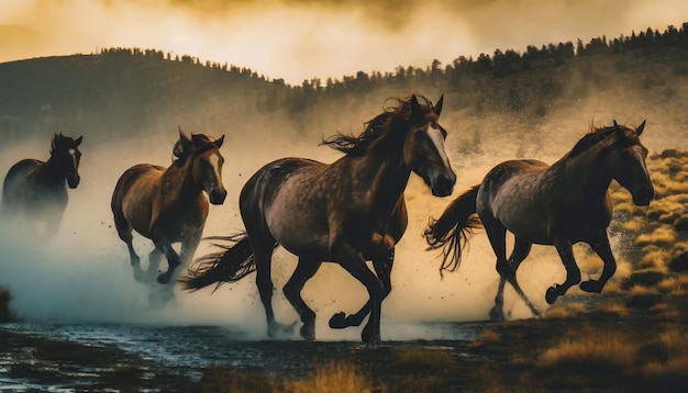 Abstract Mustang Wildpferd Pferd in der Natur Porträt eines Pferdes Bildkunst