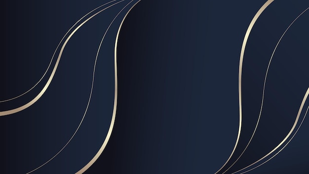 Abstract Navy Blue and Gold Elegant Swirling Background Design
