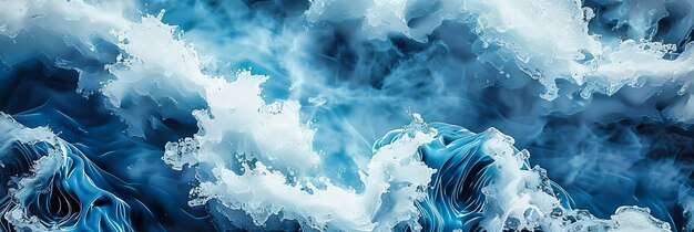 Foto abstract ondas oceânicas em tons de azul capturando a beleza dinâmica e o poder da água do mar em movimento