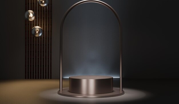 Abstract podium circle base modern style 3D illustration