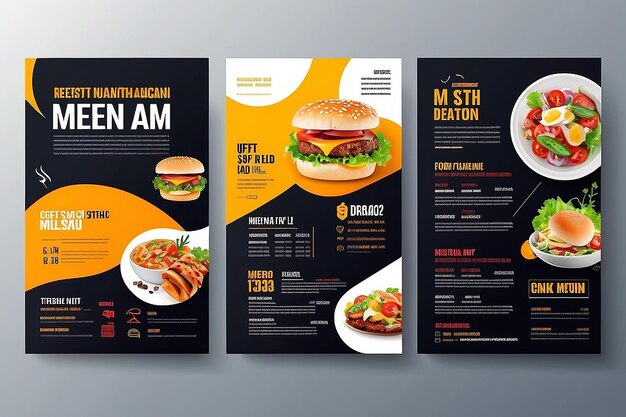 Abstract Restaurant Flyer Design Template menu de restaurante e modelos de design de flyer modernos com tamanho colorido tamanho A4