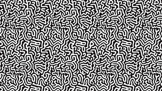 Abstract Schwarz-Weiß-Labyrinthmuster