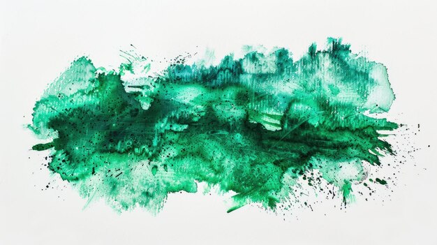 Abstract Smaragdgrüner Aquarell Pinselstreich