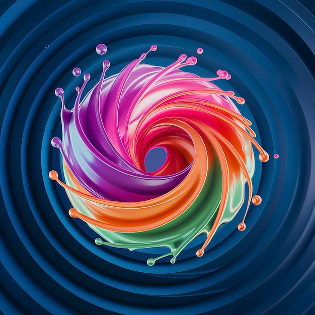 Abstract splash colorido de fundo 3D