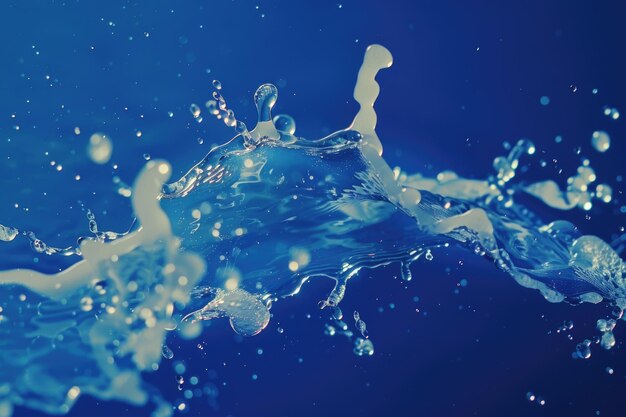 Abstract Splash de água em um fundo azul