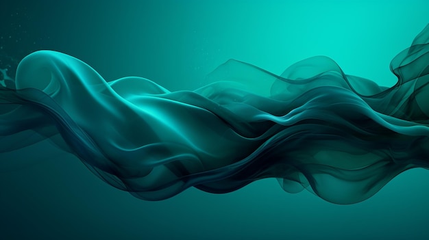 Abstract Teal Ink Swirls Fotorealistisches Minimalismus-Banner