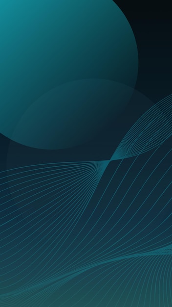 Abstract teal lines and circles gradient mobile wallpaper