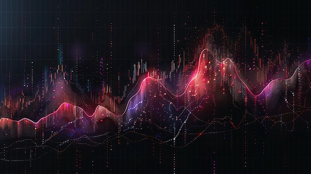Abstract Technologie Finanzielle Graph-Daten-Visualisierungsanalyse