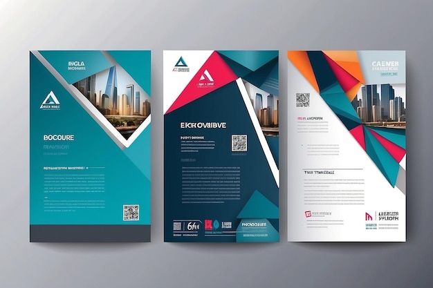 Abstract Triangle Brochure Flyer modelo de design vetorial em tamanho A4