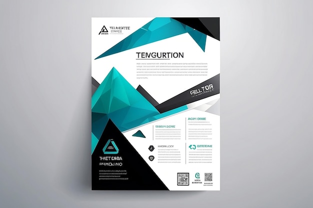 Abstract Triangle Brochure Flyer modelo de design vetorial em tamanho A4