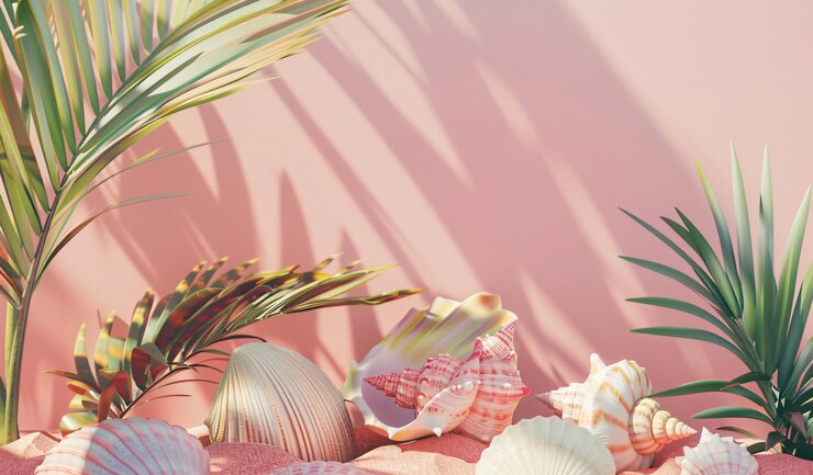 Abstract Tropical Render Wallpaper Diseño de la pancarta