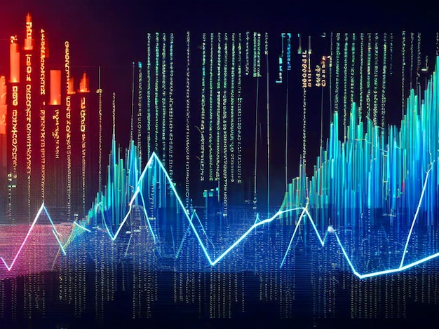 Foto abstract wachsende finanzdiagrammbewegung hintergrund