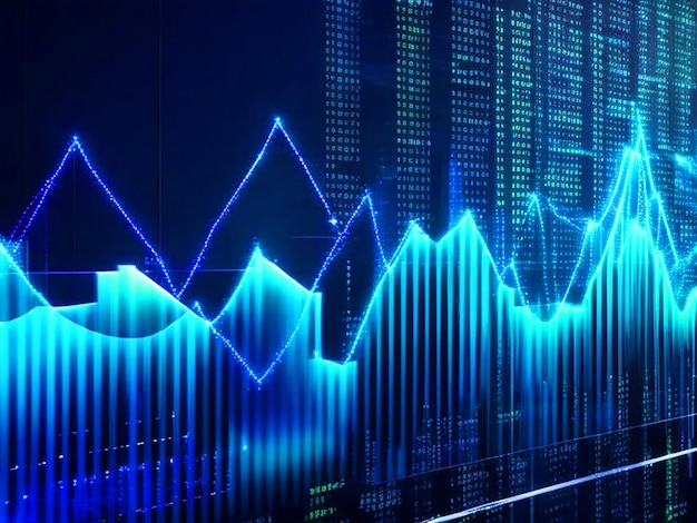 Abstract Wachsende Finanzdiagrammbewegung Hintergrund