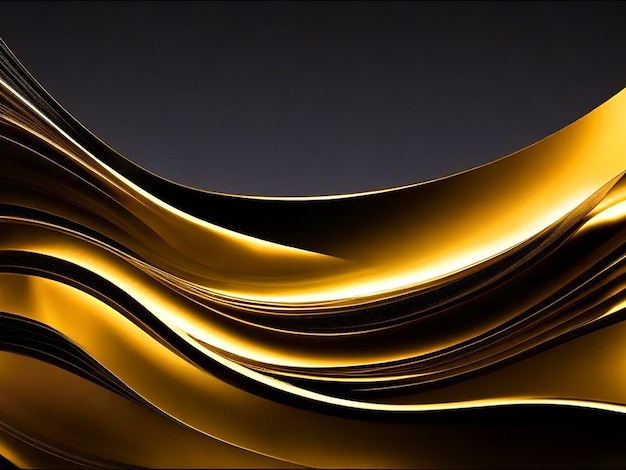 Abstract Wave Element Vector Design Images Abstract Shiny Color Gold Wave Design Element On Dark (Imagens de design vetorial de ondas abstratas de cor brilhante)