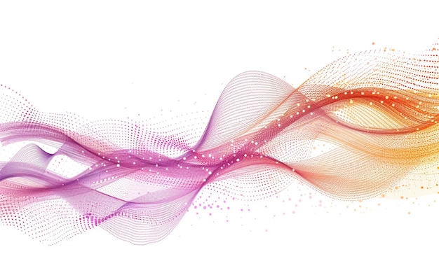 Abstract Waving Particle Technology Background Design Ondas abstratas em movimento pontos partículas de fluxo