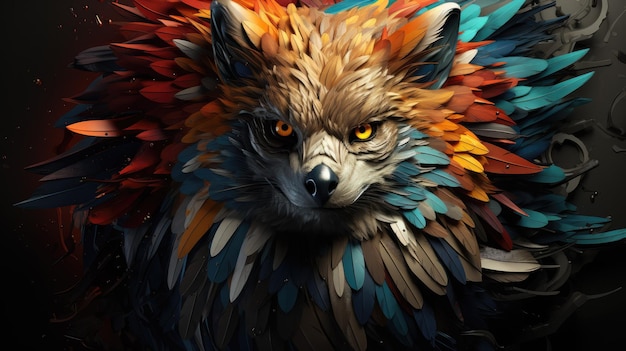 Abstract Wolf-Illustration für den Hintergrund