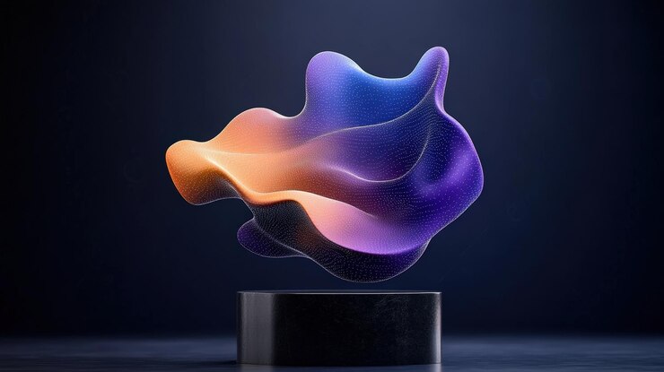 Abstracta forma colorida curvas suaves diseño moderno exhibición artística