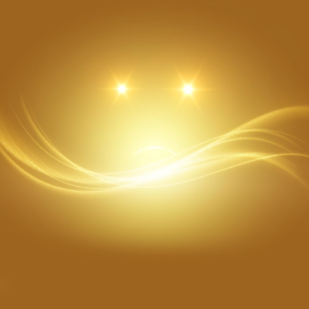 Abstracta línea curva suave futurista en fondo de color gradiente amarillo