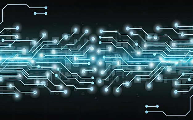 abstractas líneas brillantes y de neón electrónicas futuristas fondo de tecnología moderna para la red grande
