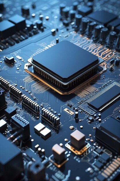 AbstractNeue Aufnahme von Mainboard Elektronischer Computer Hintergrund künstliche Intelligenz ai