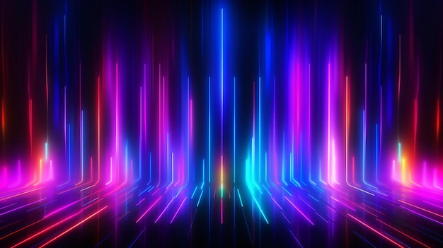 Abstracto 3D brilhante cena estereoscópica ilustração de conceito de design de espaço futurista