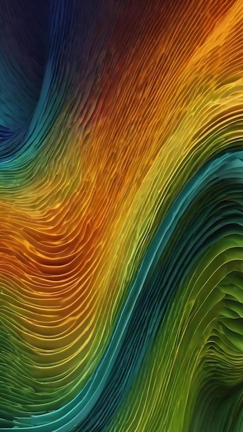 Abstracto 3d ondas de fondo gradiente 3d fondo papel tapiz amarillo naranja azul verde