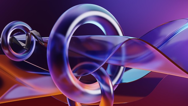 Abstracto 3D vidrio ondulado moderno con fondo de toroides