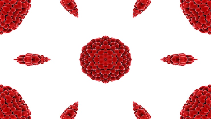 Foto abstracto amor colorido corazón y pasión colores concepto patrón simétrico ornamental decorativo caleidoscopio movimiento círculo geométrico y formas de estrellas