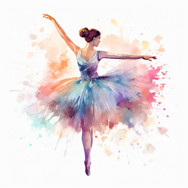 Abstracto Aquarela Bailarina Clipart Dança Clip Art