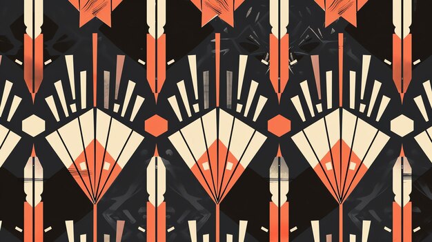 Abstracto art deco patrón sin costuras con una sensación vintage retro genial para telas de fondo y decoración del hogar