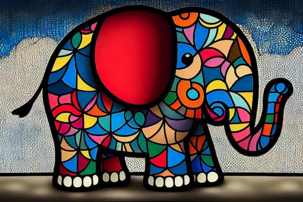 Foto abstracto arte de mosaico de elefante inteligencia artificial generativa