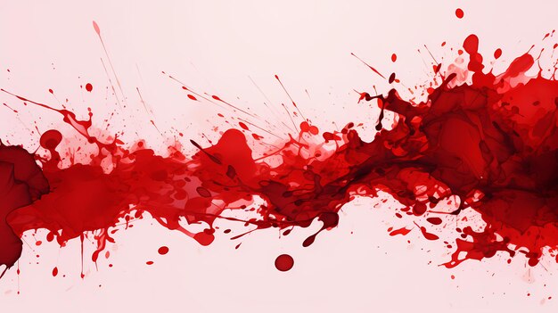 Foto abstracto artístico sangre roja salpicaduras de tinta roja pintura con pinceladas