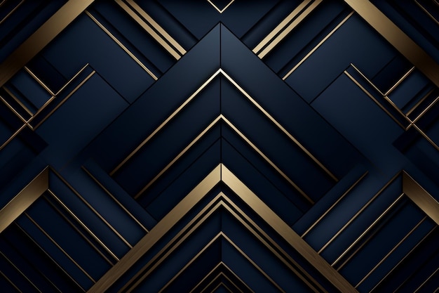 Foto abstracto azul escuro luxuoso fundo premium com elementos de formas geométricas douradas
