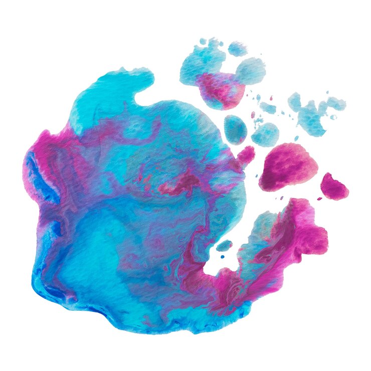 Foto abstracto azul y rosa acuarela salpicadura transparente png