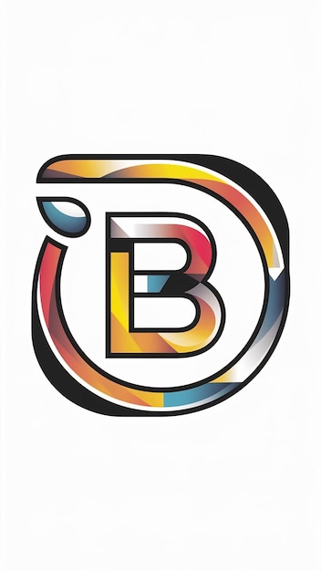 Abstracto B letra logotipo forma de círculo signo de la compañía en capas icono redondo diseño vectorial de logotipo de moda