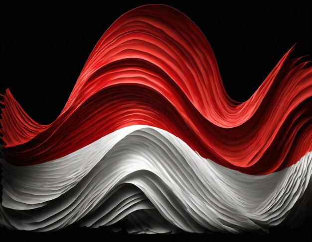 Abstracto bandera de Indonesia en el fondo negro