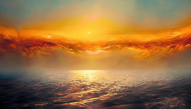 Abstracto borrado amarelo e laranja fundo do nascer do sol do mar