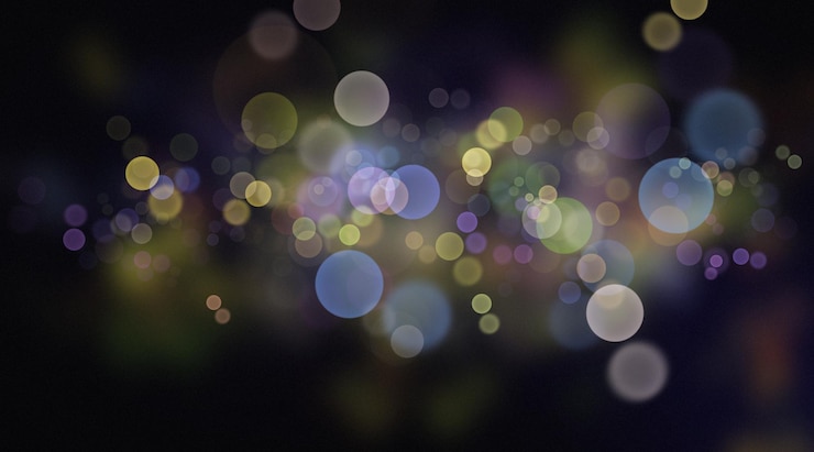 Foto abstracto borrón bokeh forma de bandera fondo colores del arco iris pastel púrpura azul oro verde amarillo blanco