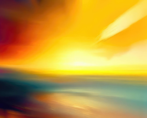 Foto abstracto borroso amarillo y naranja fondo del amanecer del mar