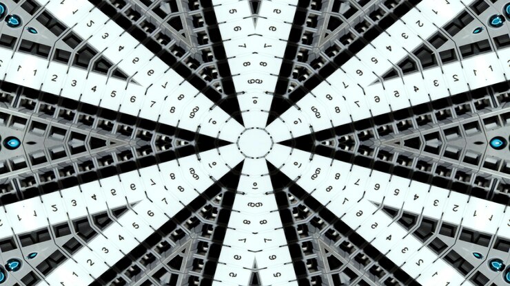 Foto abstracto cables cables eléctricos patrón simétrico ornamental decorativo caleidoscopio movimiento círculo geométrico y formas de estrellas