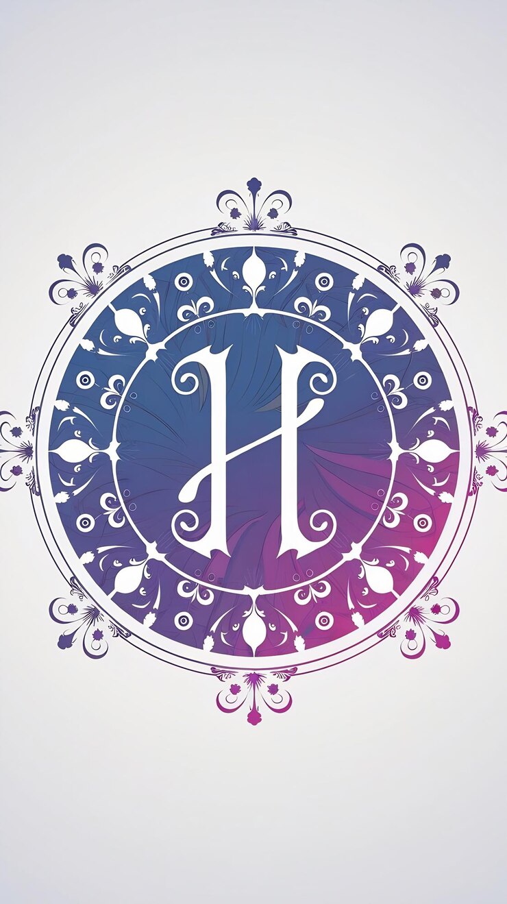 Foto abstracto círculo h letra logotipo de la compañía ornamentación diseño vectorial