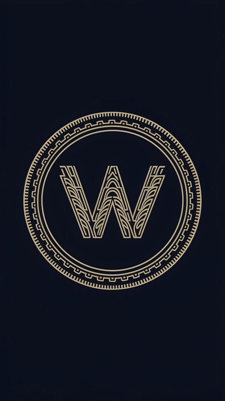 Foto abstracto círculo ornamenation icono del logotipo w signo letra símbolo vect