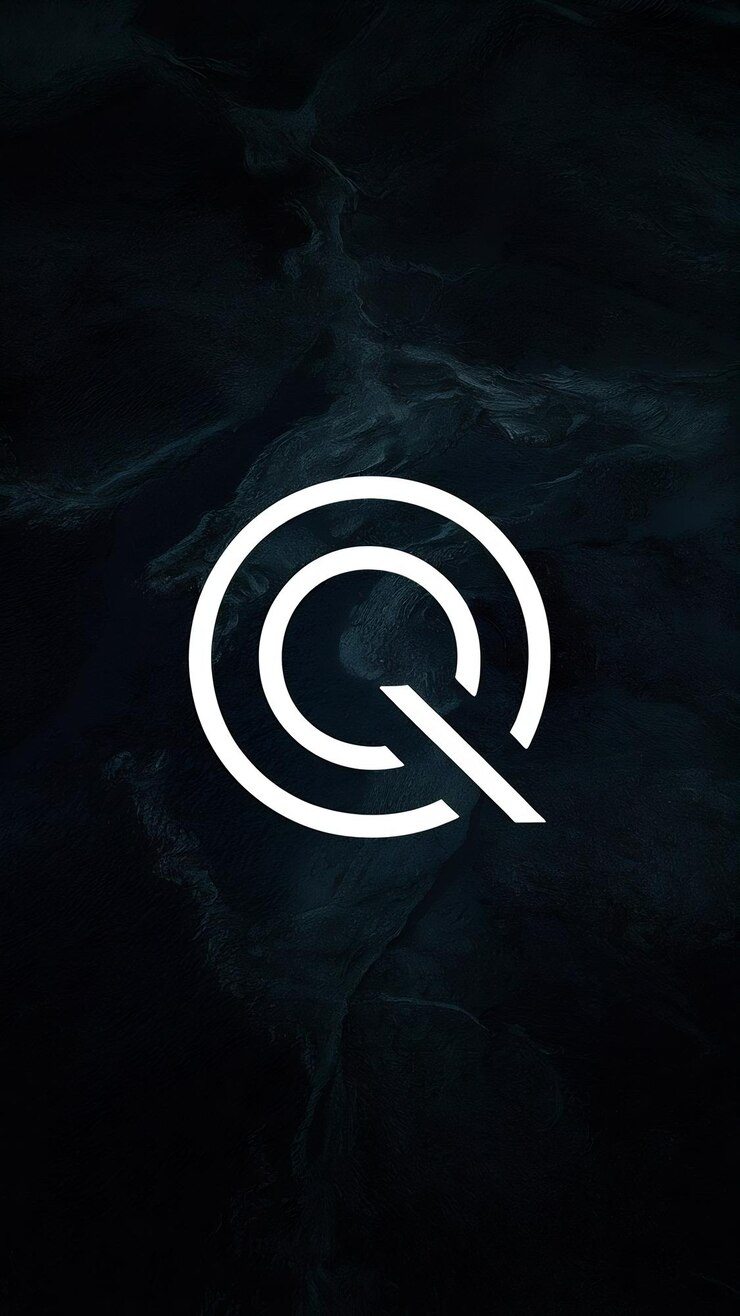 Foto abstracto círculo plano q logotipo letra símbolo signo de la compañía icono vect
