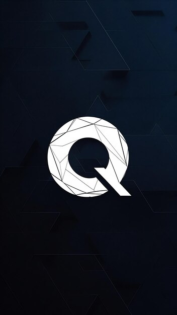 Abstracto círculo redondo poligonal letra Q icono signo del logotipo de la compañía