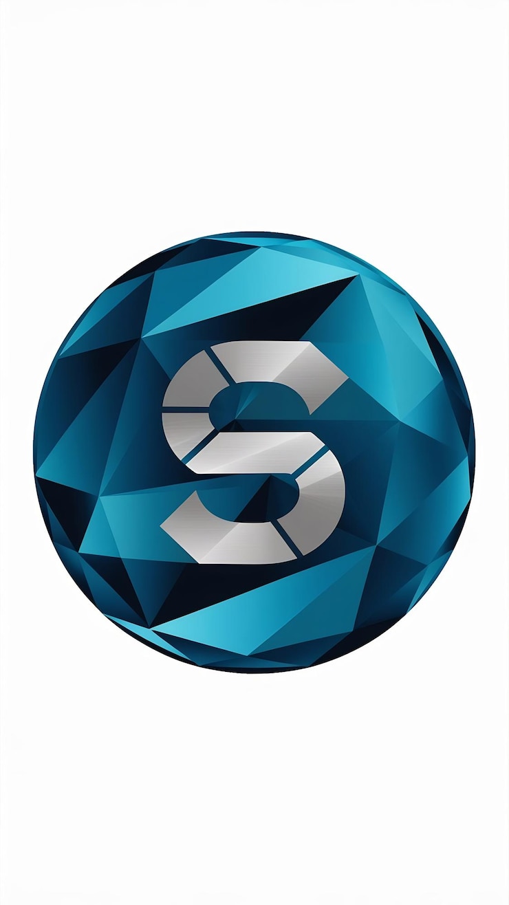 Foto abstracto círculo redondo poligonal s letra icono signo del logotipo de la compañía