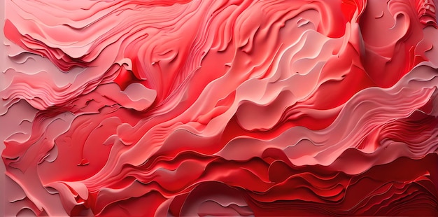 Abstracto de color rojo Mar pintado en 3D Papel de pared de fondo