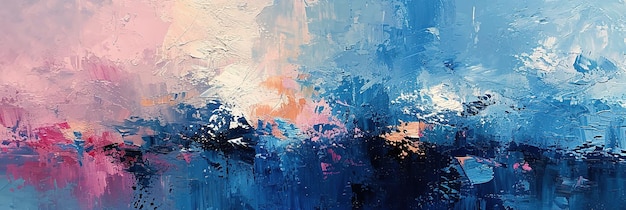 Abstracto de color rosa vívido azul magenta pintado al aceite de grunge de ancho estandarte
